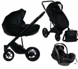 Mama Kiddies Max 500 3 az 1-ben multifunkciós babakocsi fekete színben kiegészítőkkel + Ajándék