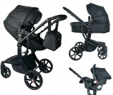 Mama Kiddies New York 3 az 1-ben multifunkciós babakocsi kiegészítőkkel fekete színben + ajándék