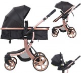 Mama Kiddies Sun Black ELITE 3 az 1-ben multifunkciós babakocsi kiegészítőkkel fekete színben + Ajándék
