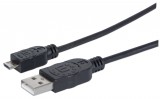 Mamibot Manhattan USB A - MicroUSB B USB 2.0 1 M Micro-USB B Fekete USB kábel