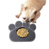 Mancs alakú gumiszőnyeg etetőtál alátét, szürke, kicsi