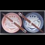 Maneki Made In Japan 15 cm-es tál készlet, piros-kék, 2 db (MIJRW0024)