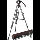Manfrotto 504x fluid videó fej karbon ikerlábas állvánnyal, középterpesz (MVK504XTWINMC) (MVK504XTWINMC)