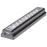 Manhattan 10-portos USB2.0 HUB Black 161572