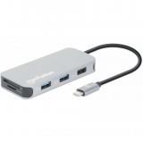 Manhattan 130615 dokkoló állomás és port replikátor Vezetékes USB 3.2 Gen 1 (3.1 Gen 1) Type-C Alumínium (130615)