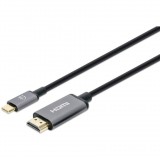 Manhattan 153607 video átalakító kábel 2 M HDMI A-típus (Standard) USB C-típus Fekete, Ezüst (153607)