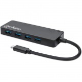 Manhattan 164924 hálózati csatlakozó USB 3.2 Gen 1 (3.1 Gen 1) Type-C 5000 Mbit/s Fekete (164924)