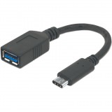 Manhattan 355285 USB kábel 0,15 M USB 3.2 Gen 1 (3.1 Gen 1) USB C USB A Fekete (355285)