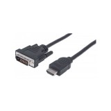 Manhattan 372503 video átalakító kábel 1,8 M HDMI A-típus (Standard) DVI-D Fekete