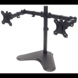 Manhattan asztali állvány - dupla karos, 2db monitor részére (8kg/monitor, 13"-32"-ig, fekete)  (461559) (461559) - Monitor állványok, fali konzolok