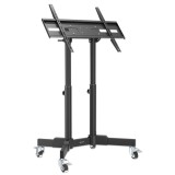 Manhattan Compact Height-Adjustable TV Cart 23"-70" Black 462679