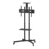 Manhattan Economy Height-Adjustable Multimedia TV Cart Black 461238
