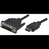 Manhattan HDMI - DVI-D kábel 1m fekete (372503) (372503)