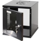 MANHATTAN / INTELLINET 10"-os rack szekrény, hálózati szerverszekrény, zárható ajtóval, fekete, Intellinet 711692 6 HE (RAL 9005)
