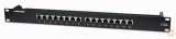 Manhattan Intellinet Patch panel FTP Cat.5e 16-portos RJ45 19&#039;&#039; 1U, polc, fekete