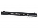 Manhattan Patch panel - CAT5e FTP árnyékolt patch panel, 16 portos, 1U, Fekete