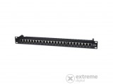 Manhattan Patch panel - CAT5e FTP árnyékolt patch panel, 24 portos, 1U, Fekete