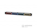 Manhattan Patch panel - CAT5e UTP színezett patch panel, 24 portos, 1U, Fekete