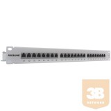 Manhattan Patch panel - CAT6 FTP árnyékolt patch panel, 24 portos, 1U, Szürke