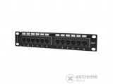Manhattan Patch panel - CAT6 UTP árnyékolatlan patch panel, 12 portos, 10" 1U, Fekete