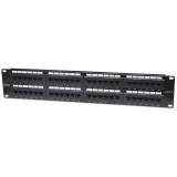 Manhattan Patch panel - CAT6 UTP patch panel, 48 portos, 2U, Fekete