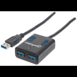 Manhattan SuperSpeed  4 portos USB 3.0 Hub (162296) (162296) - USB Elosztó