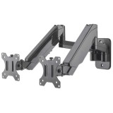 Manhattan Universal Gas Spring Dual Monitor Wall Mount Black 461627