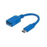 Manhattan USB 3.0 Type-A - USB 3.1 Type-C (USB-C) F/M 15cm kábel kék  (353540) (353540) - Adatkábel