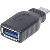 Manhattan USB 3.1 Átalakító [1x USB 3.1 dugó, C típus - 1x USB 3.1 alj, A típus] Adapter USB-C Stecker auf USB A Buchse USB 3.1, Gen 1 5 Gbps schwarz (354646)