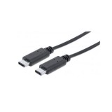 Manhattan USB 3.1 Type-C (USB-C) - USB 3.1 Type-C (USB-C) M/M 1m kábel fekete  (353526) (353526) - Adatkábel