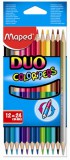 MAPED "Color`Peps Duo" kétvégű háromszögletű 24 különböző színű színes ceruza készlet