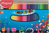 MAPED "Color`Peps" háromszögletű 48 különböző színű színes ceruza készlet fém dobozban
