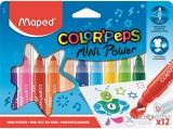 Maped Color`Peps Mini Power kimosható filctoll készlet, 12 szín