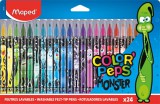 MAPED "Color`Peps Monster", 2,8 mm, kimosható, 24 különböző színű filctoll készlet