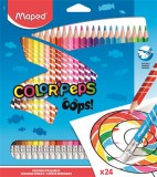 MAPED "Color`Peps Oops" háromszögletű radírozható 24 különböző színű színes ceruza készlet
