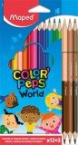MAPED "Color`Peps World",  háromszögletű, 12 különböző színű színes ceruza készlet