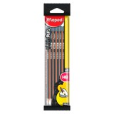 MAPED: Háromszögletű grafitceruza készlet, HB - fekete, 6 db