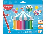 Maped Jumbo vastag, háromszögletű színes ceruza készlet, 24 szín