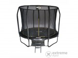 Mappy Exkluzív Trambulin külső biztonsági hálóval, Létrával, Cipőtartóval, Fekete, 366 cm