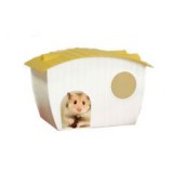 MARCHIORO Ház hörcsögöknek - műanyag sárga tetővel, 14x9,5x8,8 cm