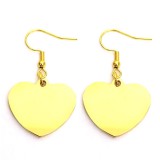 Maria King 1 pár gravírozható tüköracél kis szív fülbevaló, 20x25 mm, arany színben