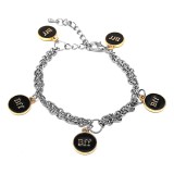 Maria King 5 Best Friends Forever (Legjobb barátok örökké) fekete charmos ezüst színű dupla karkötő