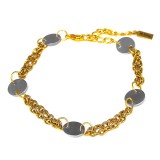 Maria King 5 karika charmos dupla karkötő, ezüst-arany színű