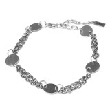 Maria King 5 karika charmos dupla karkötő, ezüst színű