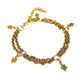 Maria King 5 Kígyós charmos dupla karkötő, arany színű (ajándékdobozzal)