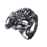 Maria King Alien jellegű gyűrű, antik ezüst hatású