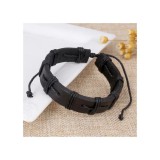 Maria King Állítható műbőr karkötő, fekete