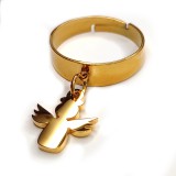 Maria King Angyal charmos állítható méretű gyűrű, arany színű, választható szélességben