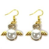 Maria King Angyalszárny gyöngy fülbevaló, választható arany vagy ezüst színű akasztóval