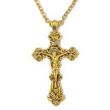 Maria King Antik nagy kereszt medál lánccal vagy kulcstartóval, aranybronz színben
